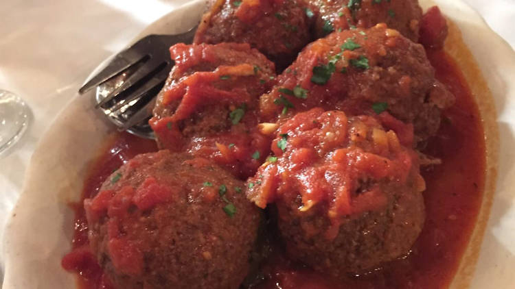 Meatballs in marinara at Rao’s